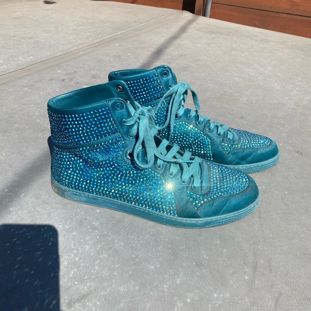 Gucci Sparkling Teal High-Top  Sneakers